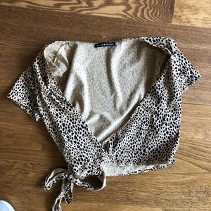 Brandy Melville cheetah tie top